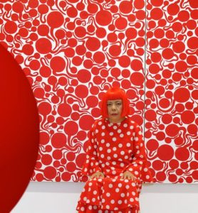Kusama in red dots